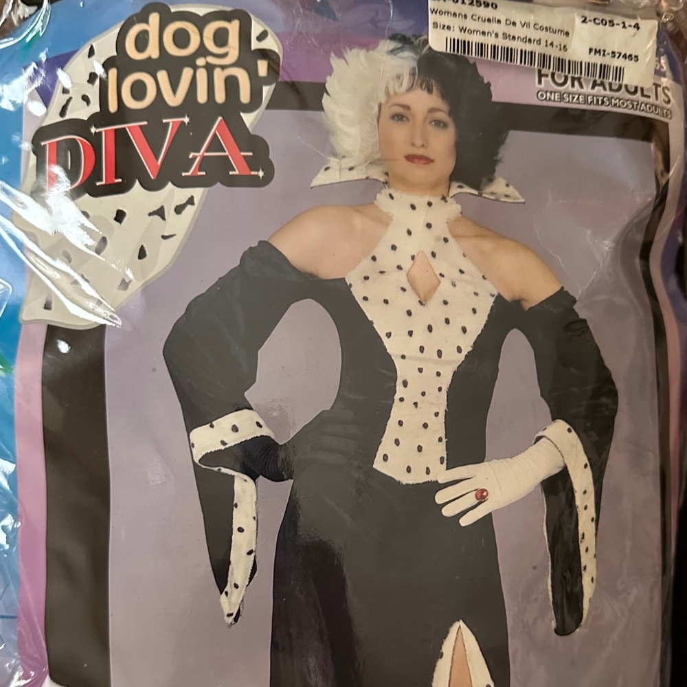 Ladies Dog Loving DIVA ‘Cruela Costume